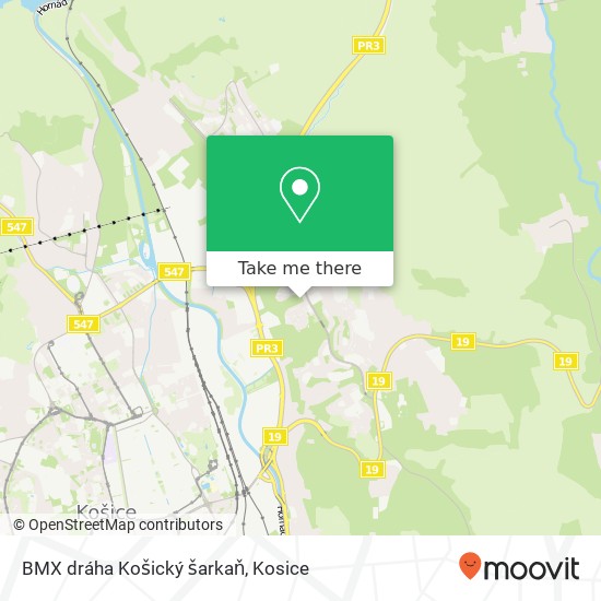 BMX dráha Košický šarkaň map