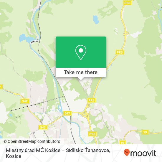 Miestny úrad MČ Košice – Sídlisko Ťahanovce map