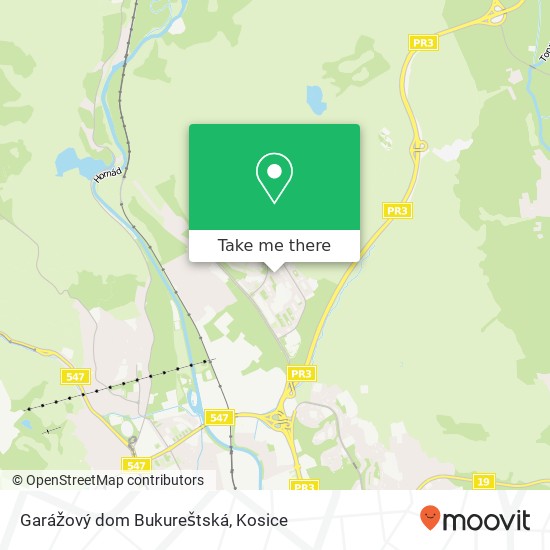 Garážový dom Bukureštská map