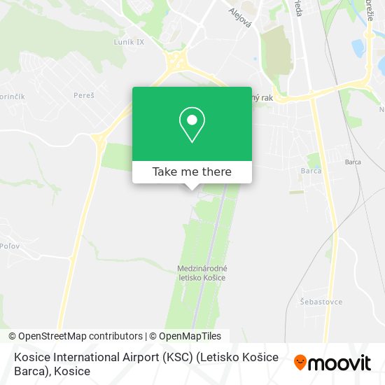 Kosice International Airport (KSC) (Letisko Košice Barca) map