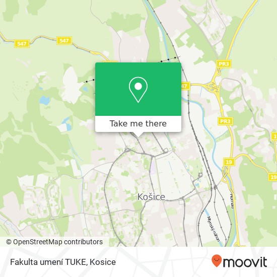 Fakulta umení TUKE map