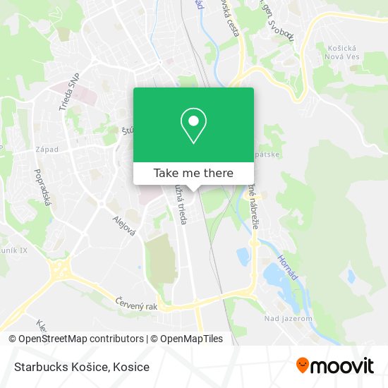 Starbucks Košice map