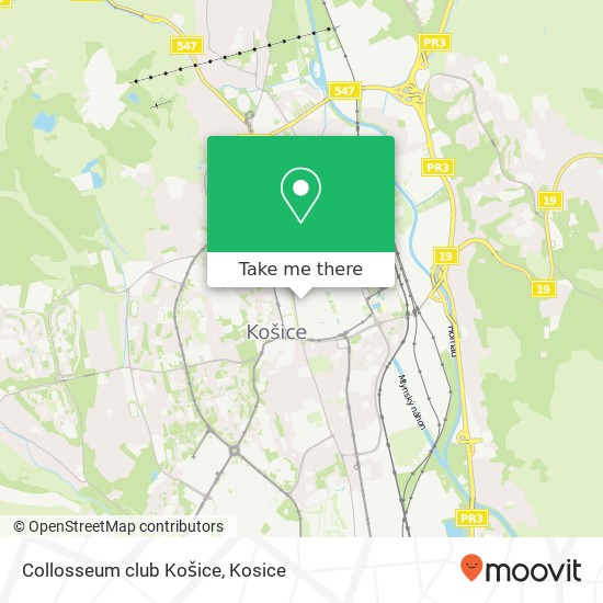 Collosseum club Košice map