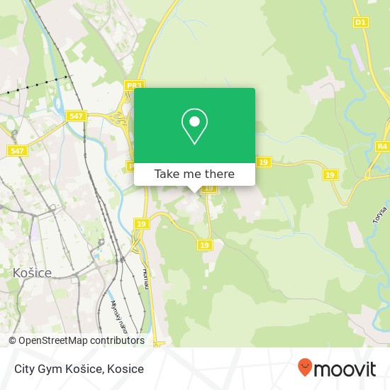 City Gym Košice map