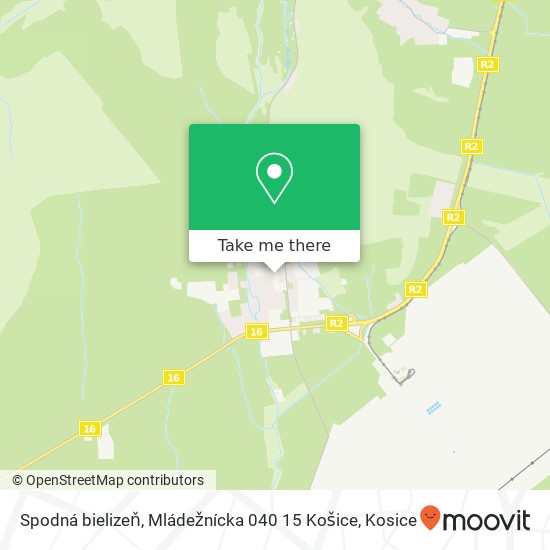 Spodná bielizeň, Mládežnícka 040 15 Košice map