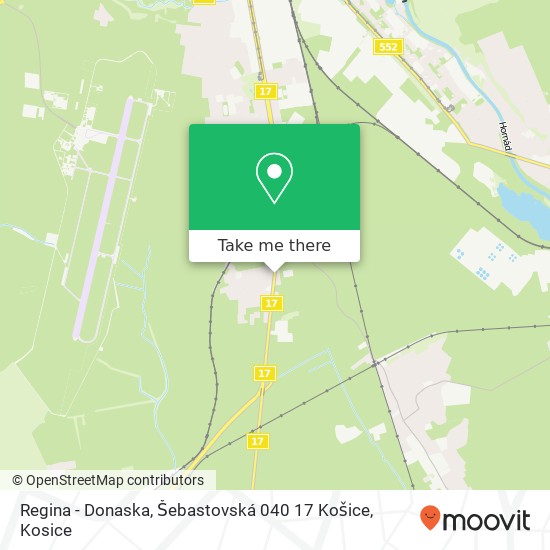 Regina - Donaska, Šebastovská 040 17 Košice map