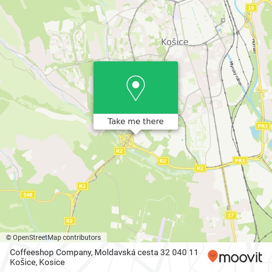 Coffeeshop Company, Moldavská cesta 32 040 11 Košice map