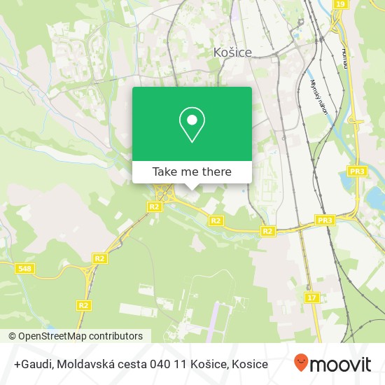 +Gaudi, Moldavská cesta 040 11 Košice map