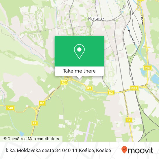 kika, Moldavská cesta 34 040 11 Košice map