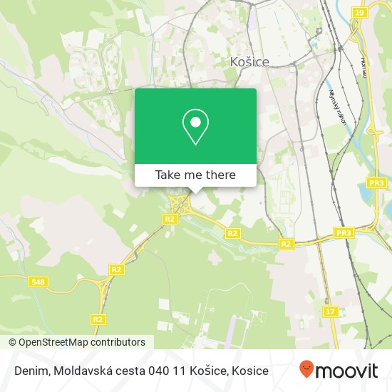Denim, Moldavská cesta 040 11 Košice map