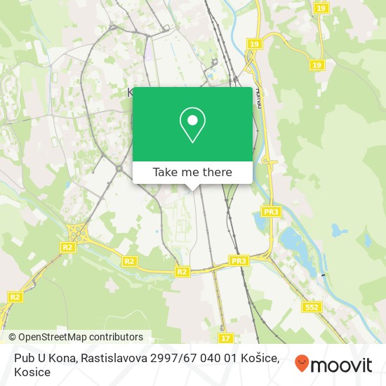 Pub U Kona, Rastislavova 2997 / 67 040 01 Košice map