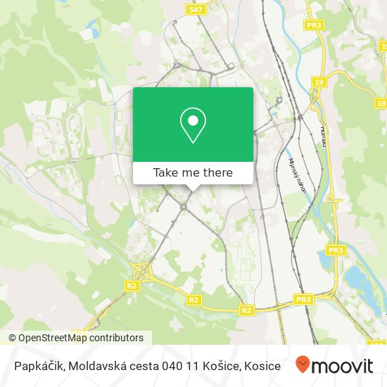 Papkáčik, Moldavská cesta 040 11 Košice map