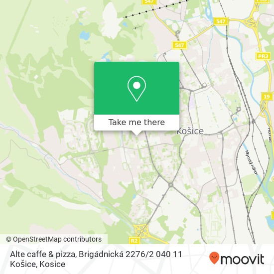 Alte caffe & pizza, Brigádnická 2276 / 2 040 11 Košice map