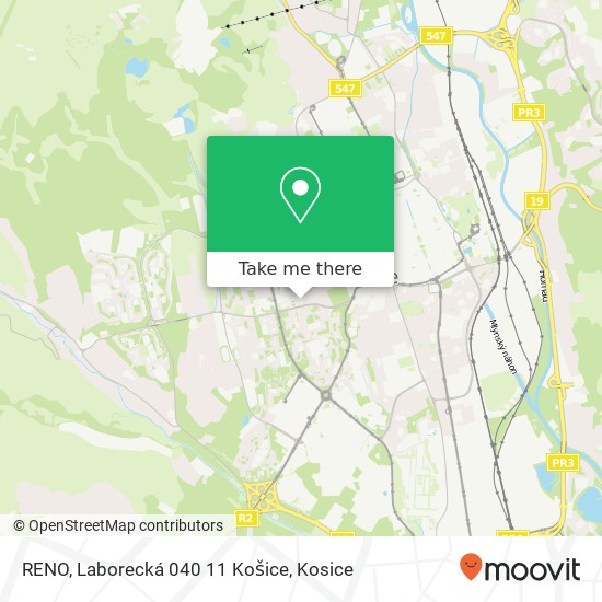 RENO, Laborecká 040 11 Košice map