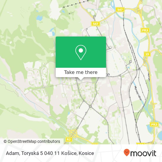 Adam, Toryská 5 040 11 Košice map