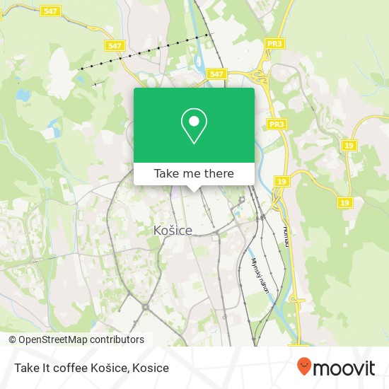 Take It coffee Košice map