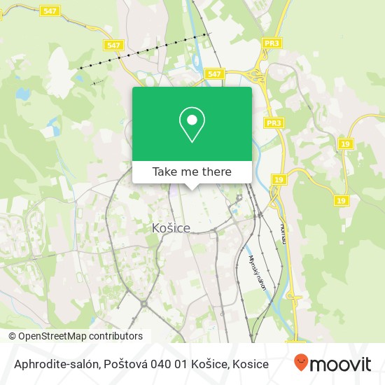 Aphrodite-salón, Poštová 040 01 Košice map