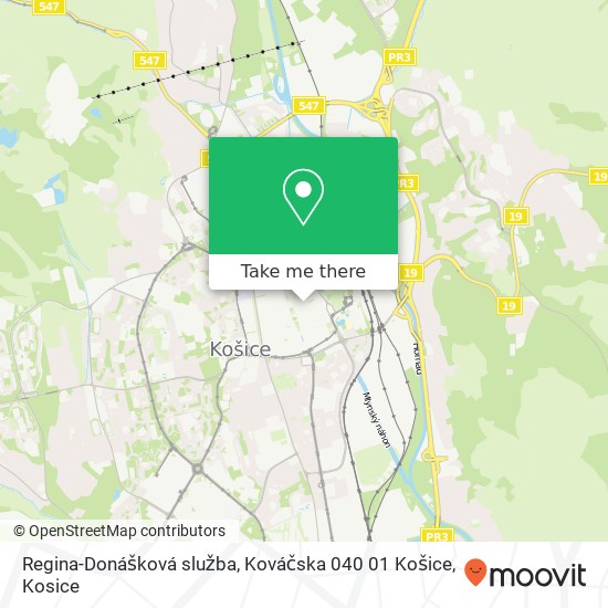 Regina-Donášková služba, Kováčska 040 01 Košice map