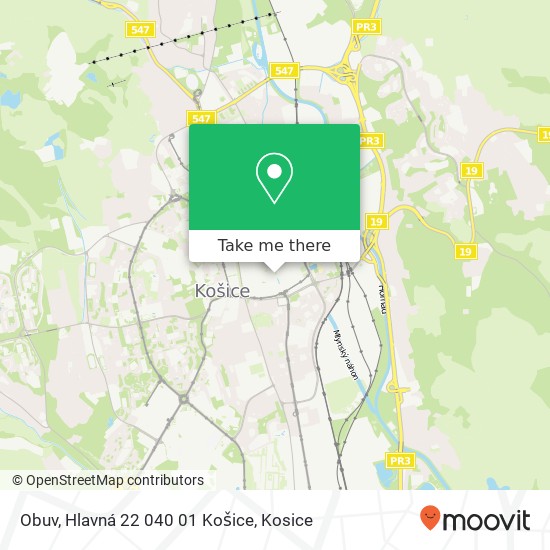 Obuv, Hlavná 22 040 01 Košice map