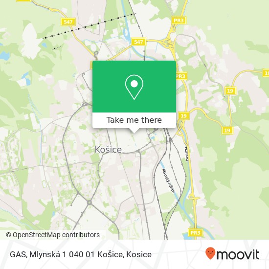 GAS, Mlynská 1 040 01 Košice map