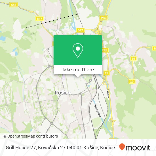 Grill House 27, Kováčska 27 040 01 Košice map