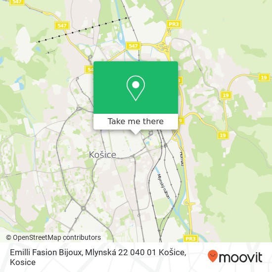 Emilli Fasion Bijoux, Mlynská 22 040 01 Košice map