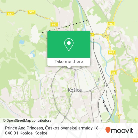 Prince And Princess, Československej armády 18 040 01 Košice map