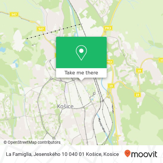 La Famiglia, Jesenského 10 040 01 Košice map