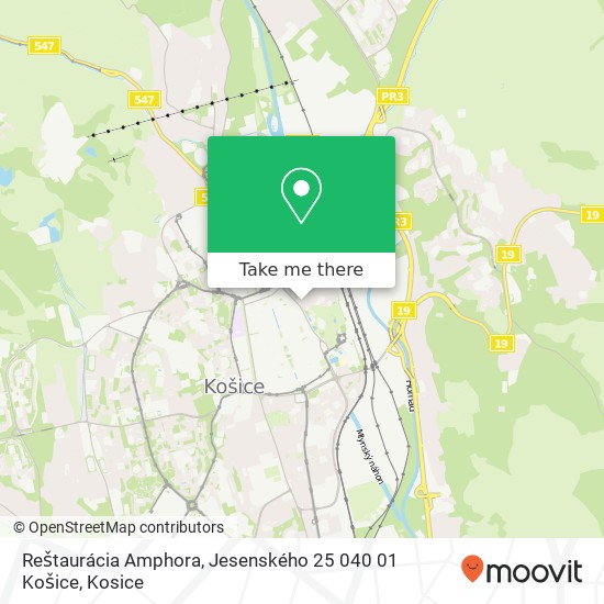 Reštaurácia Amphora, Jesenského 25 040 01 Košice map