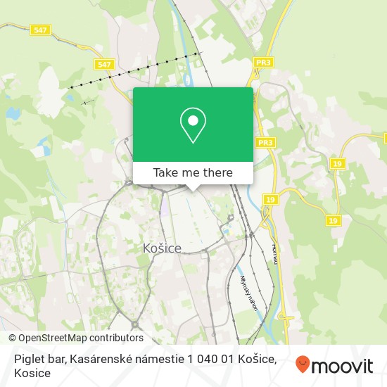 Piglet bar, Kasárenské námestie 1 040 01 Košice map