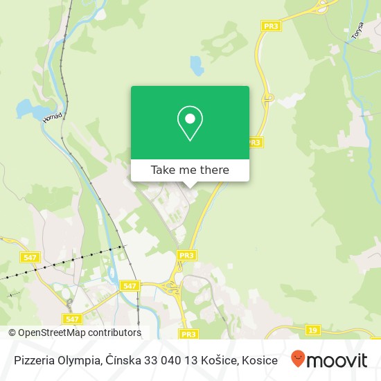 Pizzeria Olympia, Čínska 33 040 13 Košice map