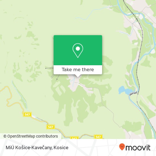 MiÚ Košice-Kavečany map