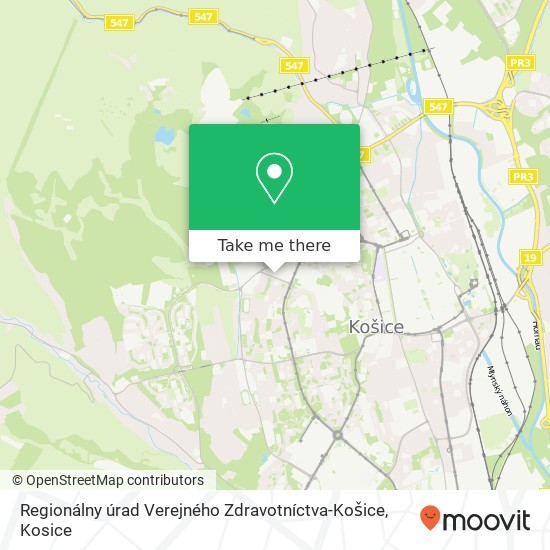 Regionálny úrad Verejného Zdravotníctva-Košice map