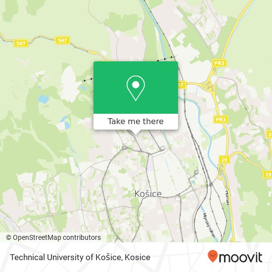 Technical University of Košice map