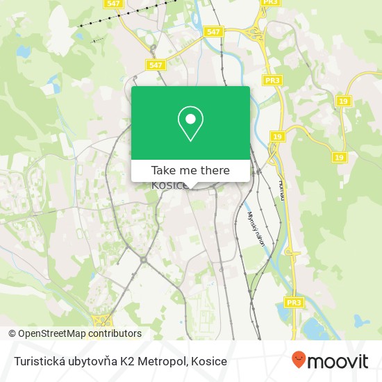 Turistická ubytovňa K2 Metropol map