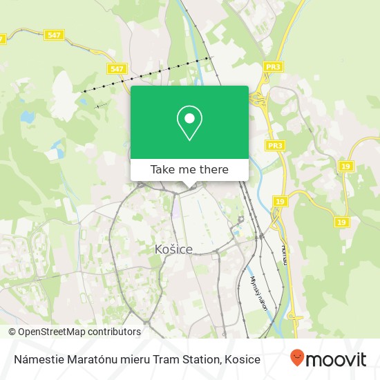 Námestie Maratónu mieru Tram Station map