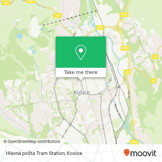 Hlavná pošta Tram Station map