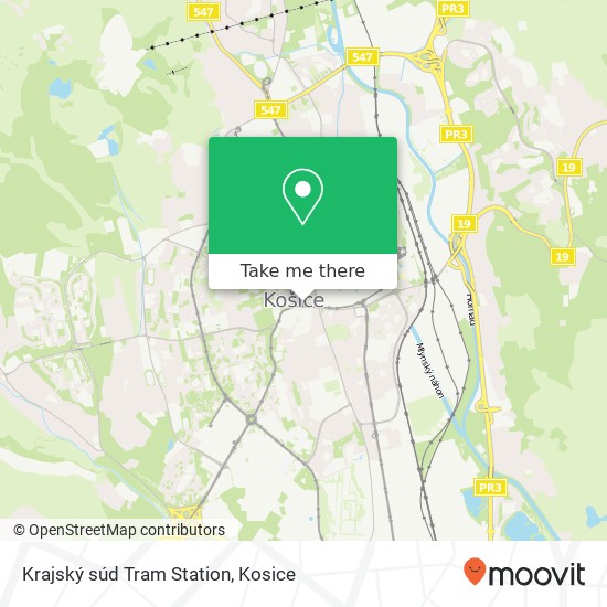 Krajský súd Tram Station map