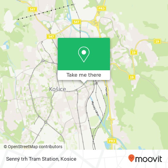 Senný trh Tram Station map