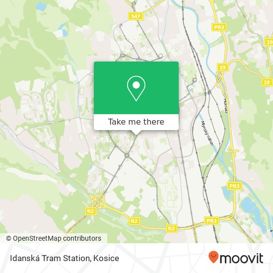 Idanská Tram Station map