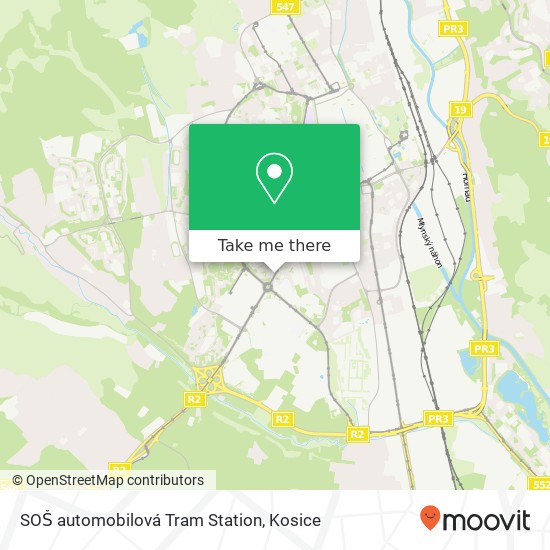 SOŠ automobilová Tram Station map