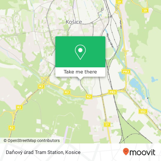 Daňový úrad Tram Station map