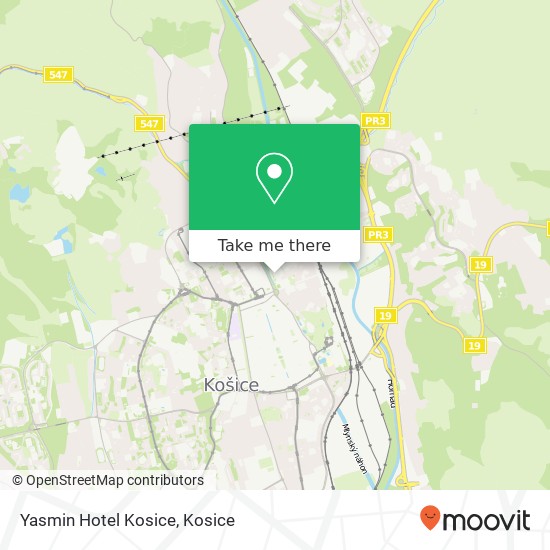 Yasmin Hotel Kosice map