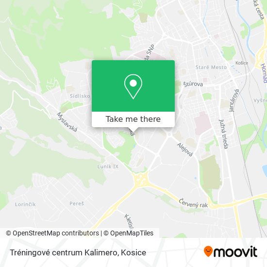 Tréningové centrum Kalimero map