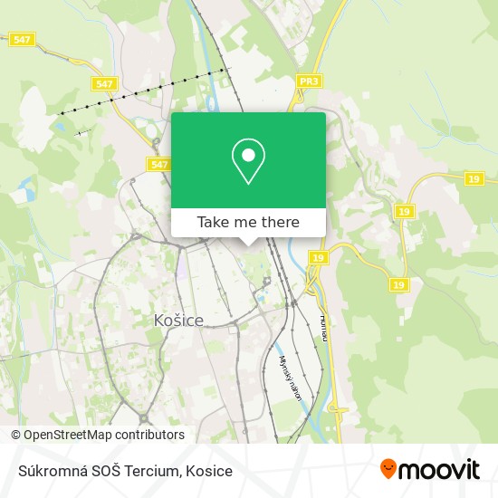 Súkromná SOŠ Tercium map