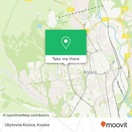 Ubytovna Kosice map