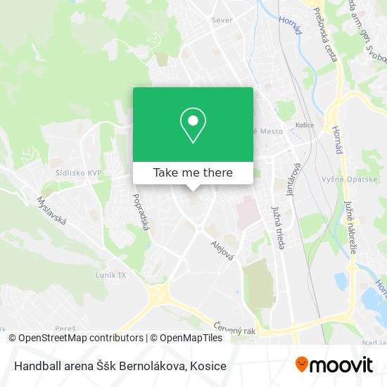 Handball arena Ššk Bernolákova map