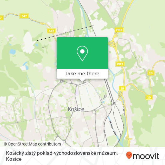 Košický zlatý poklad-východoslovenské múzeum map