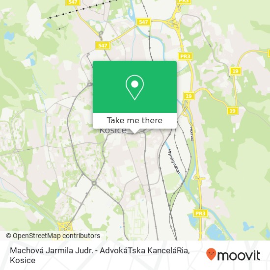 Machová Jarmila Judr. - AdvokáTska KanceláRia map