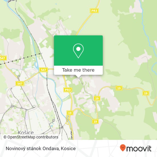 Novinový stánok Ondava map